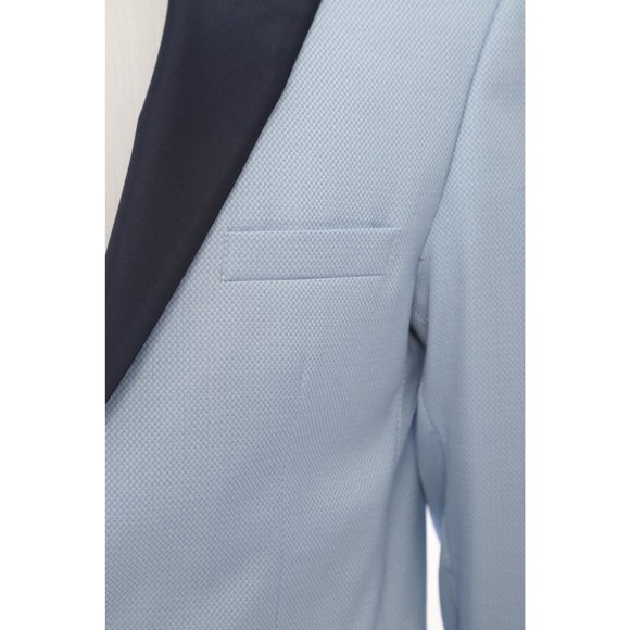 Derman Ice Blue Satin Collar 3 Piece Tuxedo - Picture 4 of 6